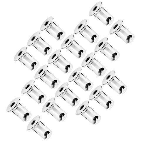 7/16 Inch Stainless Steel Quarter Turn Dzus Button Fasteners Point Five Inch Grip featuring a tough chrome finish in a 20 pack.