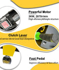 Electric Steel Rebar Cutter Heavy Duty Metal Bar Cutting Machine parts: motor, clutch lever, foot pedal for reinforcing steel.