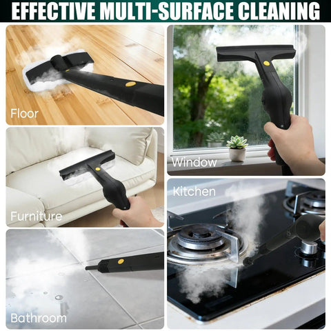 Multipurpose Steam Cleaner For Home Use With 275F High Temperature, cleaning floor, window, furniture, bathroom, and kitchen surfaces
