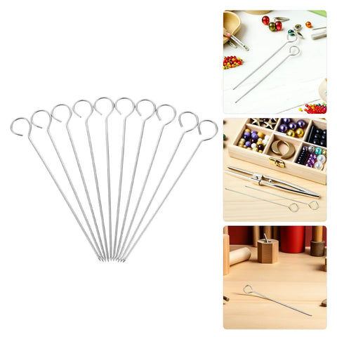 20 Pack Stainless Steel Wick Centering Pins For Candle Making 8 Inch Punch Needle Tool With Easy Threading DIY Candle Kit For Aromatherapy Crafting Wick Alignment Punching And Centering Essentials, shown in pack