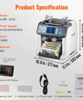 Multi Currency Money Counter With Counterfeit Detection And Sorter, Printer Enabled, Reject Pocket, accessories displayed