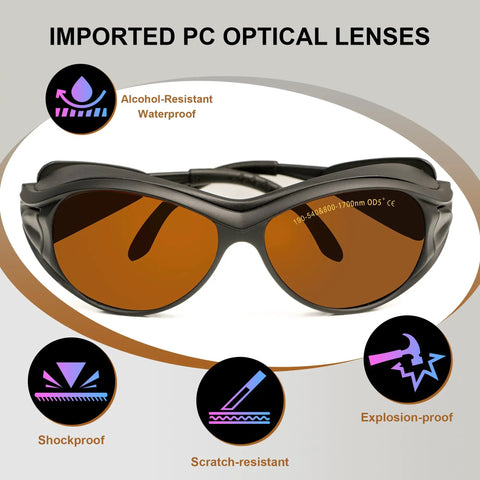 Workhorse OD5 Eye Protection Goggles with imported PC optical lenses, shockproof, scratch-resistant, waterproof features.