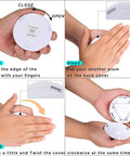 Hands demonstrating assembly of Three Pack Touch Activated LED Night Lights Battery Powered No Wires Needed 5000K Cool White 36 Lumen Per Lamp Uses 3 AAA Batteries Not Included For Closet Cabinet Bedroom Kitchen Stairs Wall Magnetic Mount