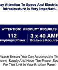 112 amp power requirements for Premium 27Kw Tankless Electric Water Heater Erases Cold Shower Blues And Keeps Hot Water Flow.