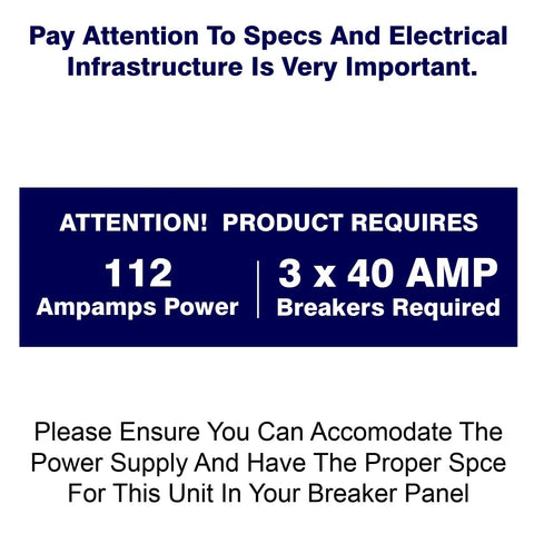 112 amp power requirements for Premium 27Kw Tankless Electric Water Heater Erases Cold Shower Blues And Keeps Hot Water Flow.