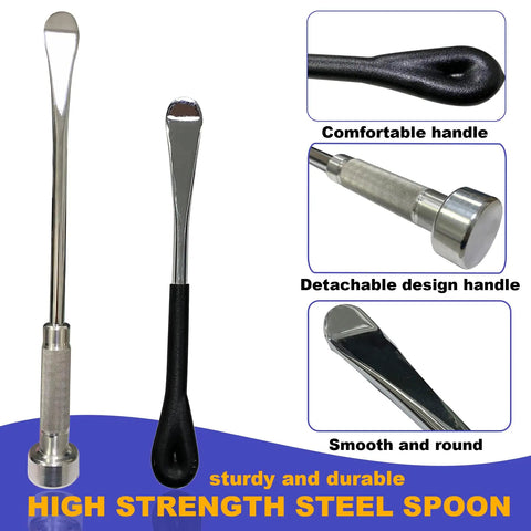Beefy 16 Inch Tire Change Kit With Two 11 Inch Spoons showing high-strength steel spoons and detachable handle design.