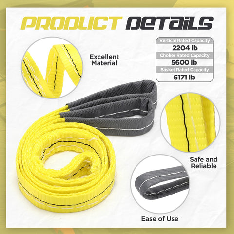 Beefy 4 Pack Lift Sling Straps 1 Inch Wide By 4 Feet Long Heavy Duty Web Slings Made From Polyester Nylon For Hoist Cars And Outdoor Use With 6171 Lb Break Strength