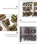 Heavy Duty Zinc Alloy T Nut Insert Kit For Woodworking And T Slot Track Applications, 120 Pcs Lock Nut Set in a compartment box