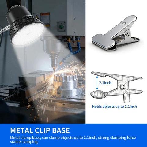 Clamp Light With 3000 Lumen Bright White 6500K Task Lamp Pro Grade Heavy Duty Metal Clamp Base for stable clamping use