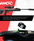 Swarm Magnum 10X GEN3i Inertia Fed Break Barrel .22 Caliber Pellet Rifle with 10 Shot Magazine close-up view