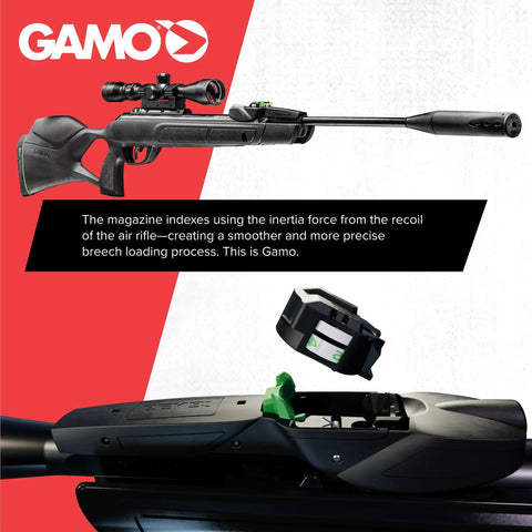 Swarm Magnum 10X GEN3i Inertia Fed Break Barrel .22 Caliber Pellet Rifle with 10 Shot Magazine close-up view