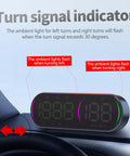 Top Shelf Head Up Display For Rivian R2 2026 Digital Speedometer Projector showing turn signal indicator on dashboard.