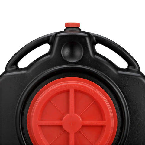 Top view of Lightweight 15 Quart Oil Change Pan With Filter Drain Screen Large 8 Inch Drain Opening And Easy Pour Spout