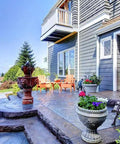 Top Shelf Pro Grade High Gloss Wet Look Concrete Sealer That Really Gonna Make Your Driveway Shine With Hard Hitting Protection And Deep Color Enhancement For A Solid Five Gallon Finish applied to a textured patio area.