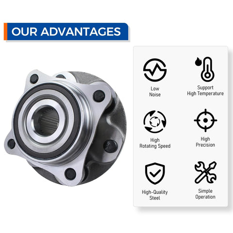 Image of 4WD Front Wheel Hub Bearing Assembly Fits Lexus GX460 GX470, Toyota 4Runner, FJ Cruiser, and Tacoma 2003 to 2021 with WBS.
