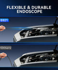 Ultra Slim 5.5mm USB Endoscope Borescope with 6 LED Lights, flexible cable inspecting car engine compartment.