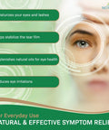 Front view: NOVEHA eyelid and lash wipes, 60 pcs, tea tree & coconut oil, aloe vera, individually wrapped