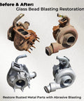 Before and after rust removal using 8Lb Non-Silica Glass Bead Sandblasting Media Reusable Abrasive For Rust Removal And Surface Finishing