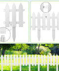 48 Count White Classic Garden Fence Panels With Fence Inserts For Yard Upgrade And Border Edging in outdoor setting