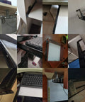 Heavy Duty Under Desk Keyboard Slide Full Extension Telescopic Track Rail with ergonomic design and keyboard mounting details.