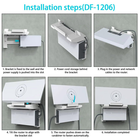 2-In-1 Wall Mount Bracket For Starlink Gen 3 V4 4X Mesh Router And Heavy Power Supply, Space Saving Dual Mount, Easy Install, UTR-32 Compatible, Keeps Router And Power Brick Secure And Organized. installation steps for white wall-mounted bracket and router