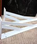 Killer Heavy Duty Shelf Brackets 80 Inch White Wall Mounted Triangle Supports with sleek design and sturdy 5mm thick steel.