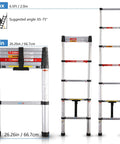 Six And A Half Foot Aluminum Telescoping Ladder For Home DIYers With One Button Retract Soft Close Design Anti Pinch And Anti Slip