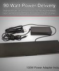 Hella Efficient USB C Docking Station With Integrated Active Cooling Fan And Ergonomic Laptop Rest Angle Thunderbolt 3 Compatible with 130W adapter.