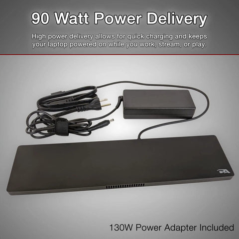 Hella Efficient USB C Docking Station With Integrated Active Cooling Fan And Ergonomic Laptop Rest Angle Thunderbolt 3 Compatible with 130W adapter.