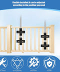 Rugged Deck Railing Umbrella Stand Clamp on wooden patio fence showing adjustable parasol holder for outdoor use