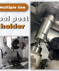 AXA 250-101 Quick Change Lathe Tool Post Holder For Turning And Facing 2 Pack in use on a lathe machine