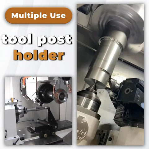 AXA 250-101 Quick Change Lathe Tool Post Holder For Turning And Facing 2 Pack in use on a lathe machine