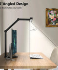 Architect Desk Lamp With Lit Atmosphere Lighting And Rotatable Swing Arm 24W Adjustable LED Desk Light For Home Office
