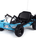 52Cc Gas Powered Sandman Go Kart With 32 MPH Top Speed 9.5 Inch Tires Blue Finish Easy Pull Start Built To Rip In The Backyard And Crush Weekend Adventures close-up view of blue chassis and tires