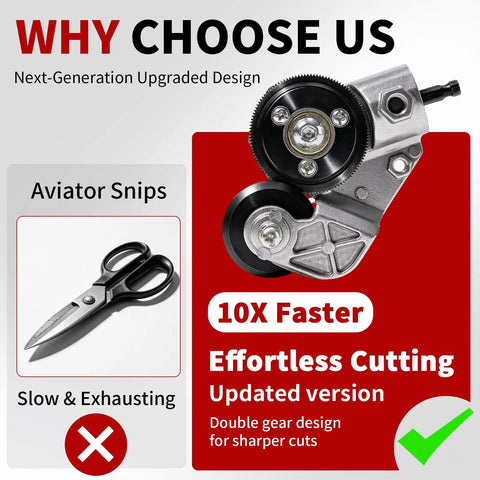 Heavy Duty Metal Nibbler Drill Attachment Double Head Design For Steel Iron Aluminum Copper Fast Precise Cutting Tool shown in detailed comparison.