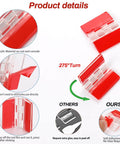 12 Pack Acrylic Self Adhesive Clear Hinges Small Transparent Continuous Hinge For Cabinets Drawers Furniture DIY Display Stands 35 By 25 Mm Rotates 275 Degrees shown with adhesive feature and rotation detail.