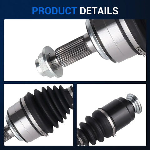 Front CV Axle Shaft Assembly For Honda CR V 2007 2014 Direct Fit Replacement close-up showing steel components and boot details.