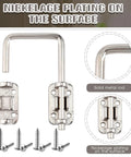6 Pack Sliding Door Lock Set 2 Inch Drop In Loop Latch For Sliding Glass Patio Doors French Doors And Storm Doors Secure Safety Lock Kit Easy Install Silver Ideal For Apartments And Homes Provides Secondary Protection Weather Resistant Durable with nickel plating and mounting screws visible.