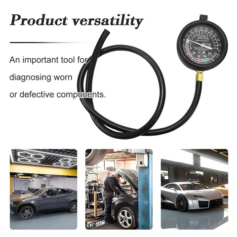 Heavy Duty Car Fuel Pump And Vacuum Tester Gauge Kit 9 Piece Shop Grade Troubleshooter For Carb System with vacuum gauge and hose.