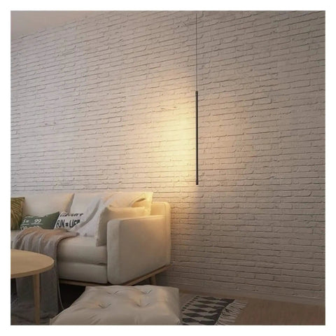 Nordic LED Pendant Lights Modern Pendant Lamp for Home Hanging Lamps Indoor Lighting Living Deco Minimalist Light Fixture in black, 80 cm.