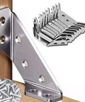 Heavy Duty Stainless Steel Triangle Corner Connectors Set Of 10 With Pre Drilled Holes And Included Screws for wood furniture support