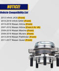 Direct Fit OEM Grade Front Wheel Bearing And Hub Assembly 513296 for Nissan Altima, Maxima, Pathfinder, Murano, Infiniti