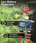 Two Zone Hose Timer With Brass Inlet And Outlet, Auto And Manual Modes, Rain Delay, IPX5 Waterproof in garden setting