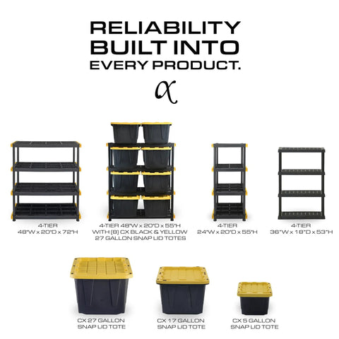 Gonna Save Your Wall Space Four Tier Heavy Duty Plastic Storage Shelves For Garage Laundry Room And Closets Rust Resistant Multi Level Rack That Cranks Up Storage Capacity In Black