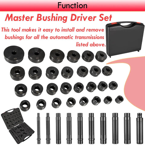 Boss Level Master Bushing Driver Set For GM Ford Chrysler Transmissions Bushing Bearing Seal Installer Remover Tool Kit 39 Piece