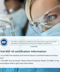 Close-up of technician examining NSF certified water filter components for Top Shelf Jura Claris S Replacement Water Filters.