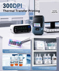 M2 300 Dpi Thermal Transfer Label Maker For Waterproof Barcodes And QR Codes Built Different showing labels on medical supplies.