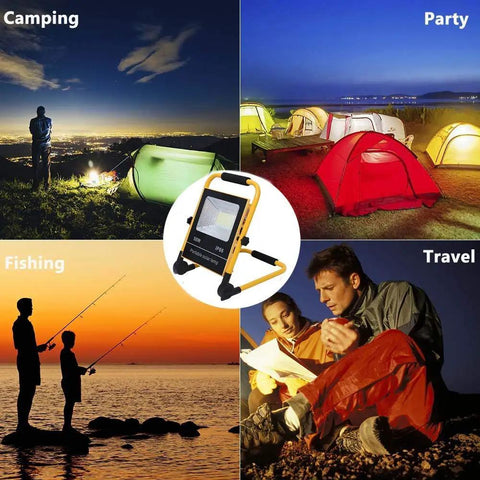 Spot Lighting Portable Led Lights Rechargeable Work Flood Lights Water,，，used for camping, fishing, and travel in various settings.