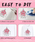 Step-by-step guide for using Mama Iron On Transfers For Christian Moms Floral Bow Pack, DTF Ready To Press Heat Patches.