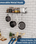 2 Pack Heavy Duty Wall Shelves For Garage And Home Mounts Steel Floating Shelves With Mesh Rack 80 Lb Total Load 40 Lb Per Shelf Ideal For Garage Office Basement Kitchen Storage with kitchen items displayed